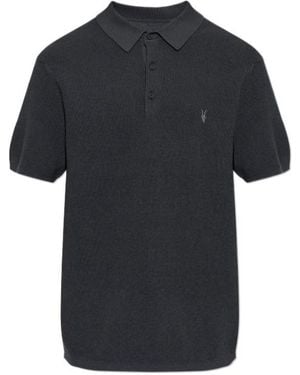AllSaints Embroidered-Logo Polo Shirt - Black