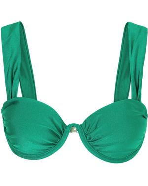 Jonathan Simkhai Anniston Ruched Bikini Top - Green