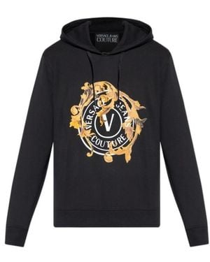 Versace Jeans Couture Couture Logo Printed Drawstring Hoodie - Blue