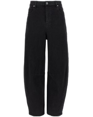 Self-Portrait High-Rise Wide-Leg Jeans - Black