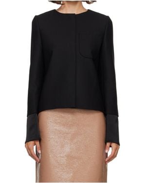 Courreges Crew-Neck Long-Sleeve Jacket - Black