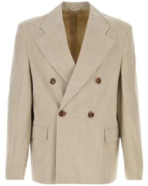 Séfr Donovan Double-Breasted Linen Blazer - Natural
