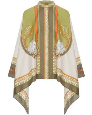 La DoubleJ Silk Scarf Shirt With Placed Print - Metallic