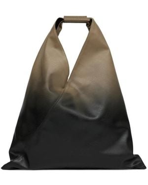 MM6 by Maison Margiela Japanese Logo Debossed Shoulder Bag - Black