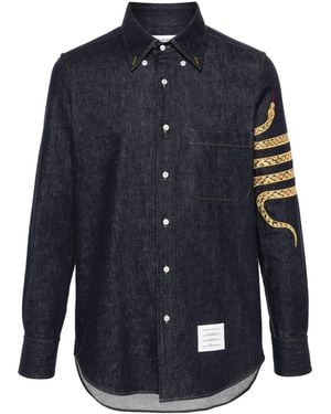Thom Browne Lunar New Year Straight Fit Broad Shirt - Blue