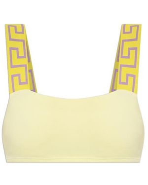 Versace Greca Border Bikini Top - Yellow