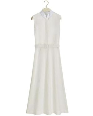 Dior Iviera Mid-Length Belted Shirtdress - White