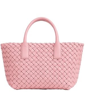 Bottega Veneta Mini Cabat Leather Tote Bag - Pink