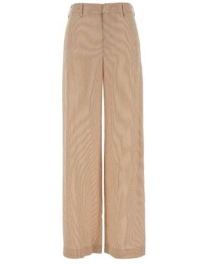 Pt Pantaloni Pt Torino Lorenza Elastic Wide-Leg Trousers - Natural