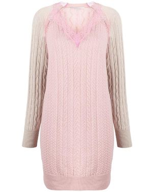 Stella McCartney Stitched Knitted Wool Dress - Pink