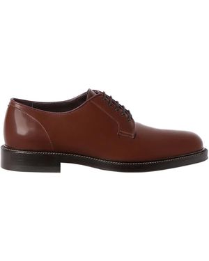 Brunello Cucinelli Polished Calfskin Derbys - Brown