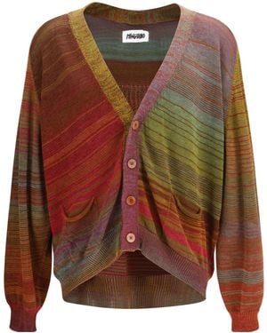 Magliano Grandpa Striped V-Neck Cardigan - Brown