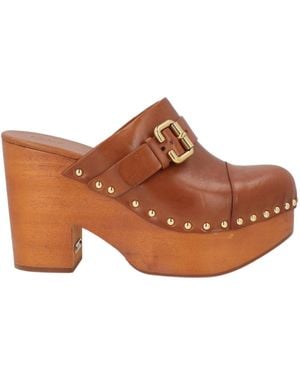 Chloé Leather Mules - Brown
