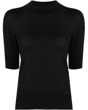 Jil Sander Mock-Neck Knitted Top - Black