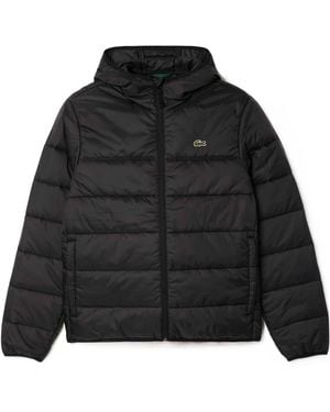 Lacoste Hooded Quilted Puffer Jacket - Black