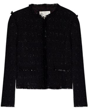 Tory Burch Tweed Roundneck Jacket - Black