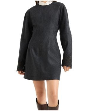 Brunello Cucinelli Wool Mini Dress - Black