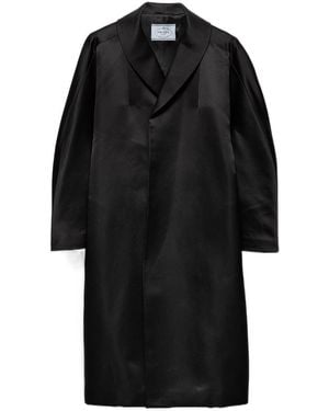 Prada Single-Breasted Double Satin Coat - Black