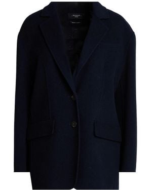 Weekend by Maxmara Minimalist Wool Coat - Blue