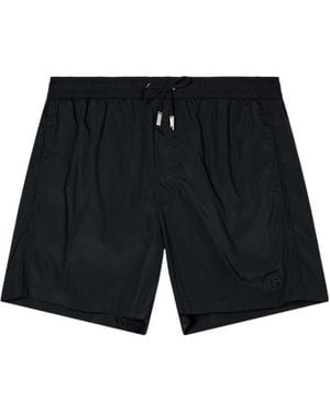 Giorgio Armani Logo Patch Drawstring Swim Shorts - Black
