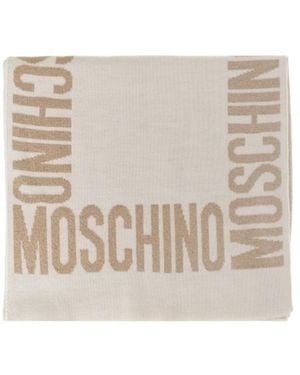 Moschino Lurex Thread Knitted Scarf - Natural