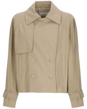 Peserico Short Double-Breasted Jacket - Natural
