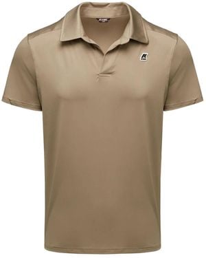 K-Way Polo Shirt With Lapel Short Sleeve - Natural