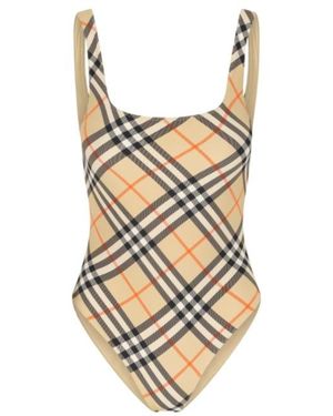 Burberry Check Printed One-Piece Swimsuit - Metallic