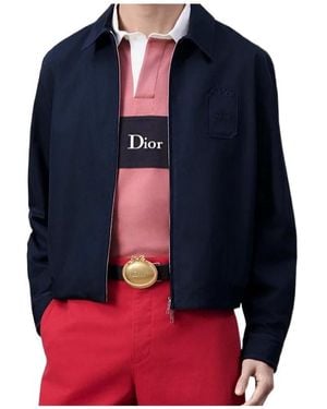 Dior Zipped Shirt With Moulures Embroideries - Blue