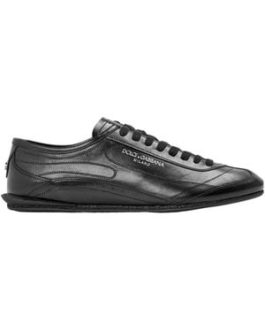Dolce & Gabbana Leather Low Top Sneakers - Black