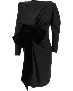 Balmain Velvet Bow Dress - Black