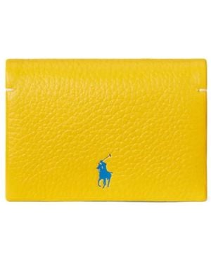 Polo Ralph Lauren Grained-Leather Card Case - Yellow