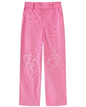 Marissa Chiara Belt Loop Casual Pants - Pink
