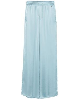 Herno Wide Leg Satin Pants - Blue