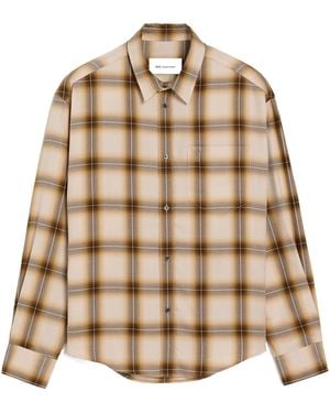 Ami Paris Ami Checked Oversized Shirt - Natural