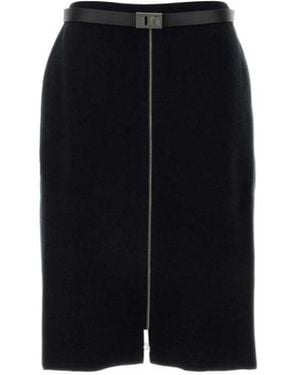 Ferragamo Ferragamo Zip-Up Belted Skirt - Blue