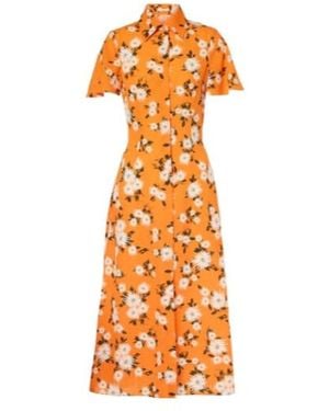 Emilia Wickstead Florencia Floral Crêpe Georgette Shirtdress - Orange