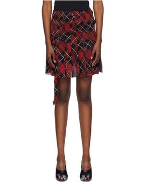 Jean Paul Gaultier Check Pattern Skirt - Red