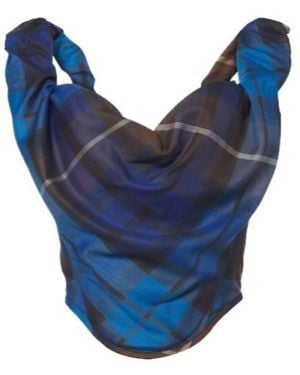 Vivienne Westwood Sunday Plaid Wool Bustier Top - Blue