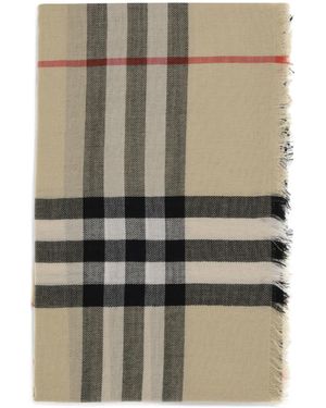 Burberry Checked Frayed-Edge Scarf - Multicolour