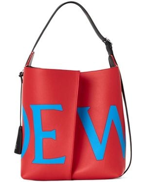 Loewe Large Bilbao Logo-Print Bucket Bag - Red