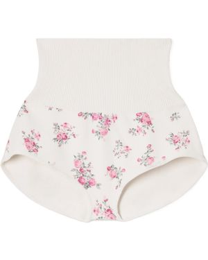 Magda Butrym Ribbed Print Shorts - White