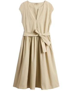 Woolrich Mini Belted Sleeveless Dress - Natural