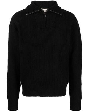 Officine Generale High-Neck Ribbed Sweater - Black