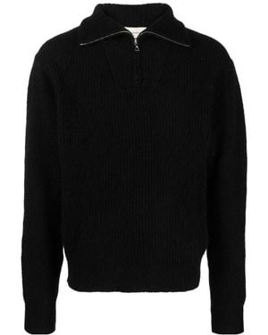 Officine Generale Officine Générale Half-Zip Knitwear - Black