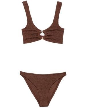 Hunza G Julia Ring Detailed Bikini Set - Brown