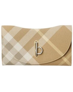 Burberry Rocking Horse Checked Wallet - Natural