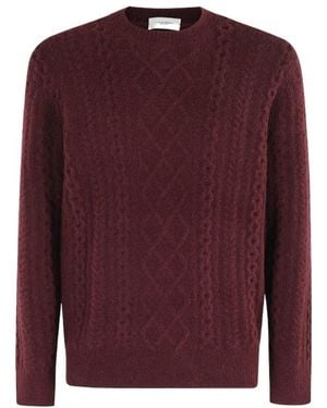 Paolo Pecora Cable-Knit Crewneck Knitwear - Red