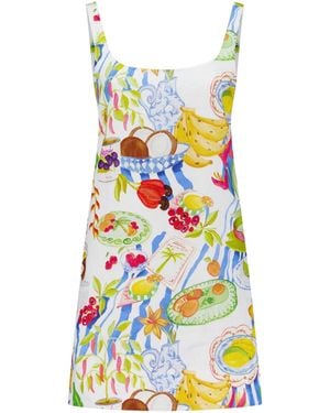 FARM Rio Patterned Dress - White