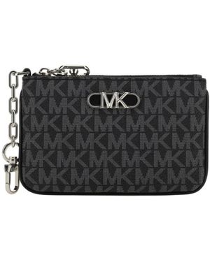 Michael Kors Monogram Logo-Plaque Wallet - Black